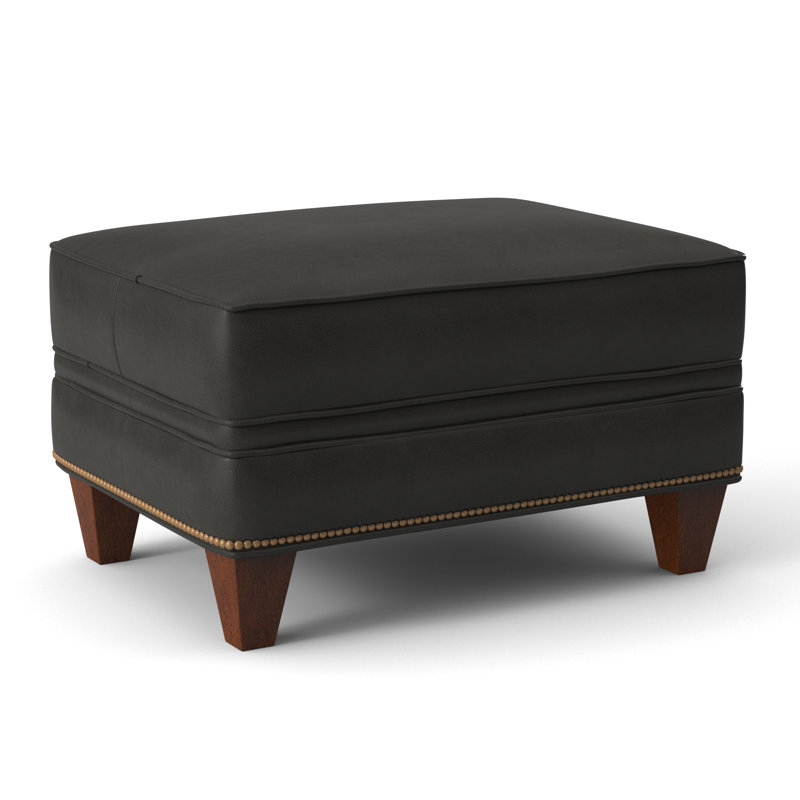 Taraval Ottoman, New Classiques, French Natural, Aline Fumo Genuine Leather