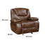 Fauteuil inclinable et oscillant manuel Licot, cuir fleur brun brillant