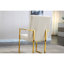 Ensemble de 1 chaise de salle à manger moderne en lin, capitonnée et base en acier inoxydable doré-1669017952-1669017959