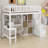Wood Loft Bed With Built-In Desk, LED, Storage Shelves, Cabinets And Staircase-1909810874