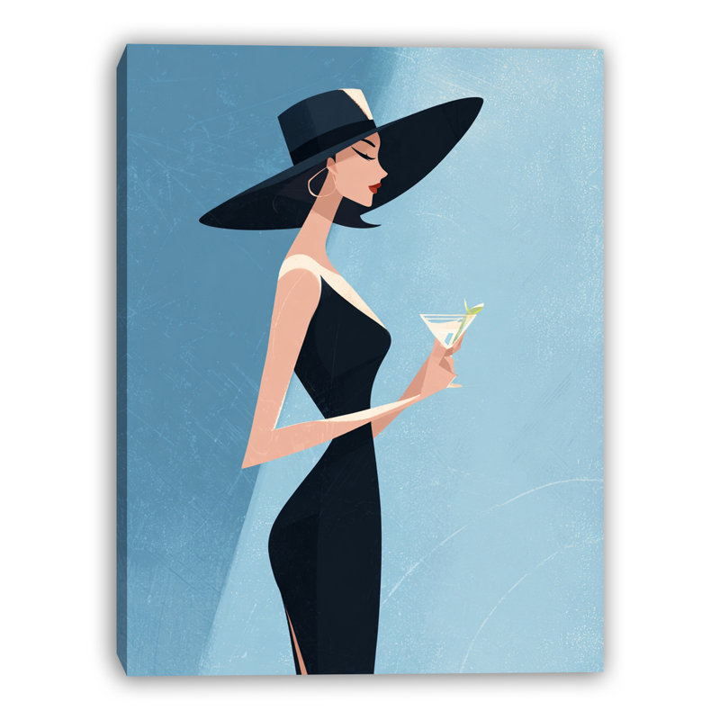 «Evening Martini», art mural sur toile tendue, H 40 po x l 30 po x P 1,5 po