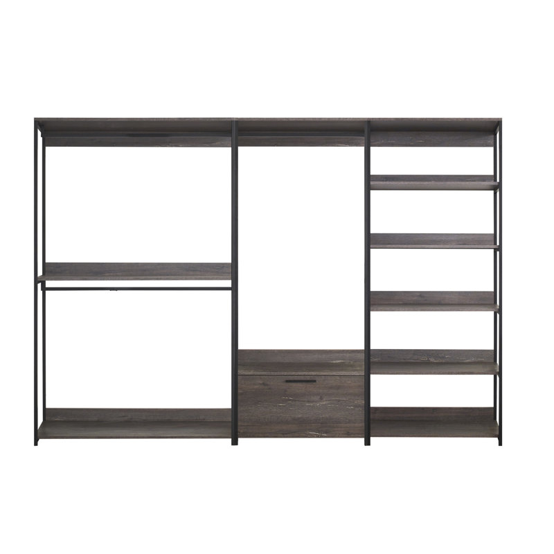 Powder Coated Walk-In Closet With Water Resistance And Style Rustic Metal Frame Storage