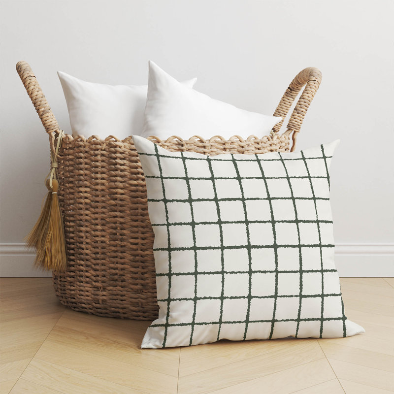 Coussin Rebar, H 18 po x l 18 po, Chimichurri / géométrique vert