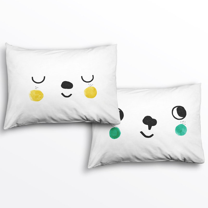 Ensemble de 2 taies d'oreiller 100% coton