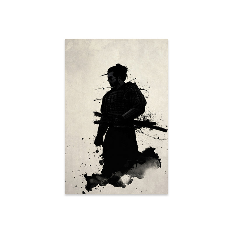 Samouraï, impression sur verre acrylique, H 24 po x l 16 po x P 0,25 po