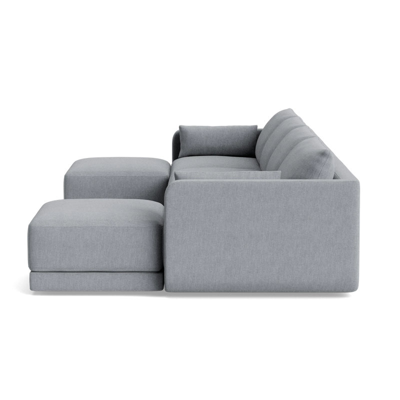 Eva Sectional, Performance Weave - Zinc