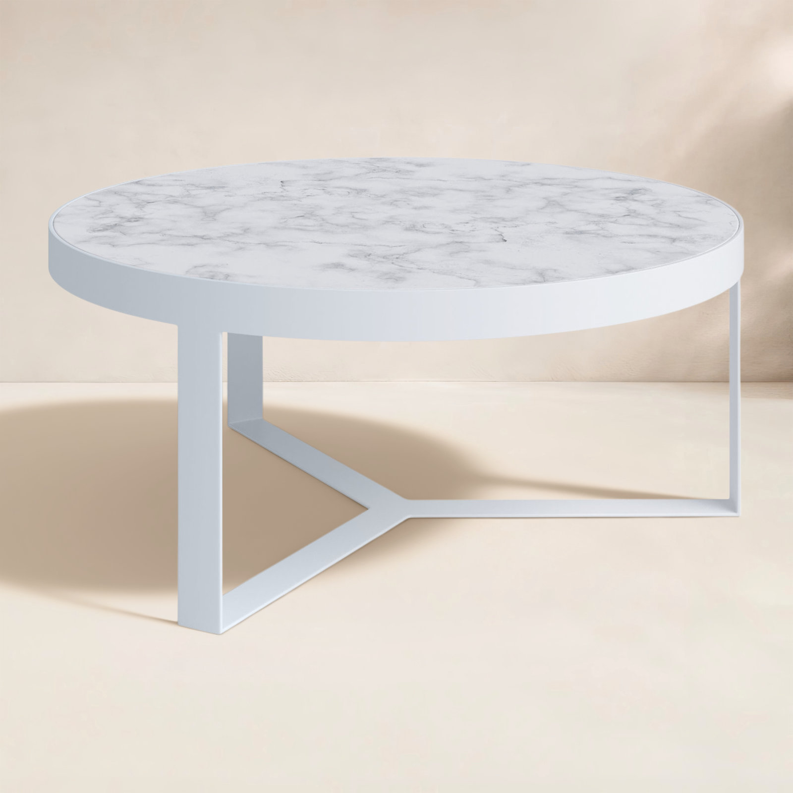 Megara 38'' Marble Outdoor Coffee Table