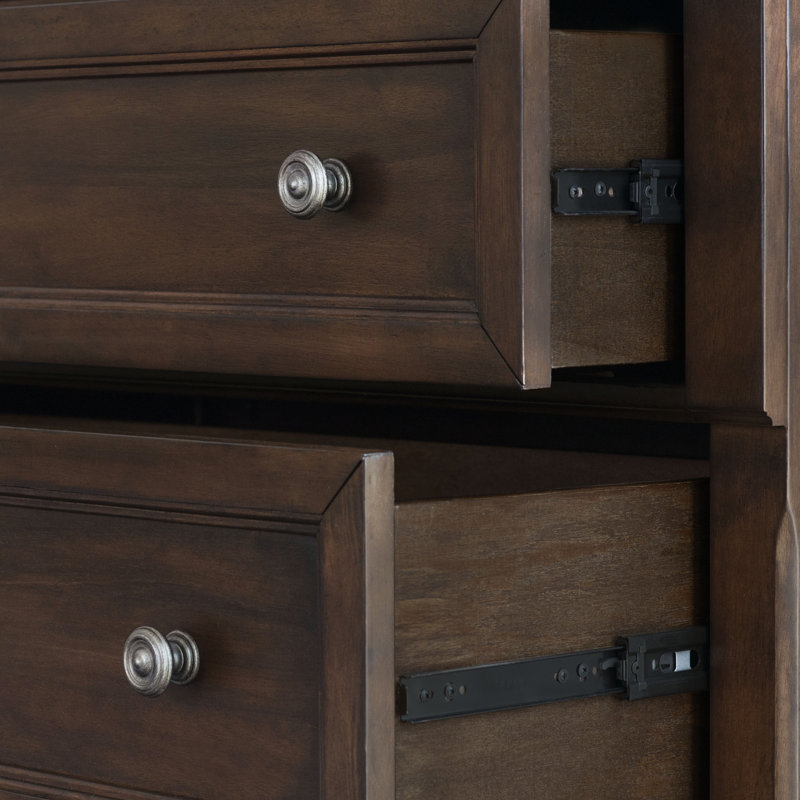 Commode double en bois massif à 7 tiroirs l 65 po Perkin