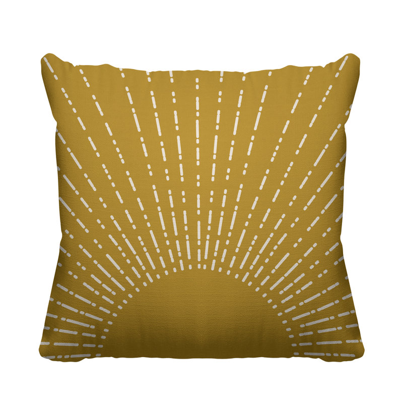 Bibo Abstract Outdoor Reversible Throw Pillow, Yellow, 17W" x 17H"
