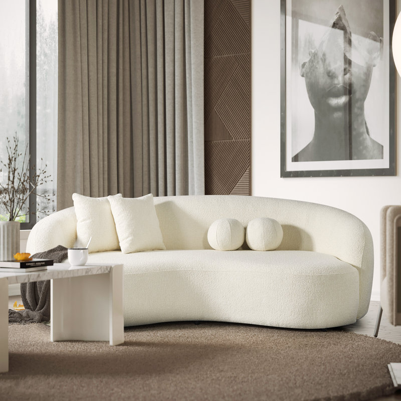 Annexie 89" Boucle Curved Sofa - Stylish & Comfy