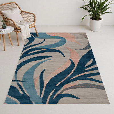 Watercolor Gray Indoor and Outdoor Area Rug