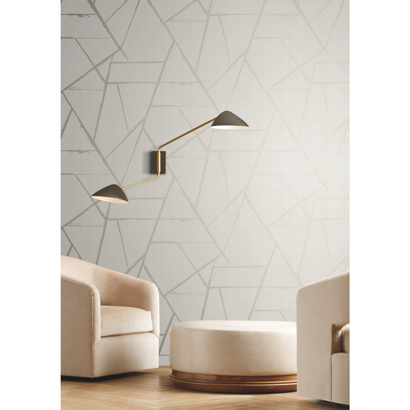 Rouleau de papier peint 27 pi x 27 po, Beige métallique