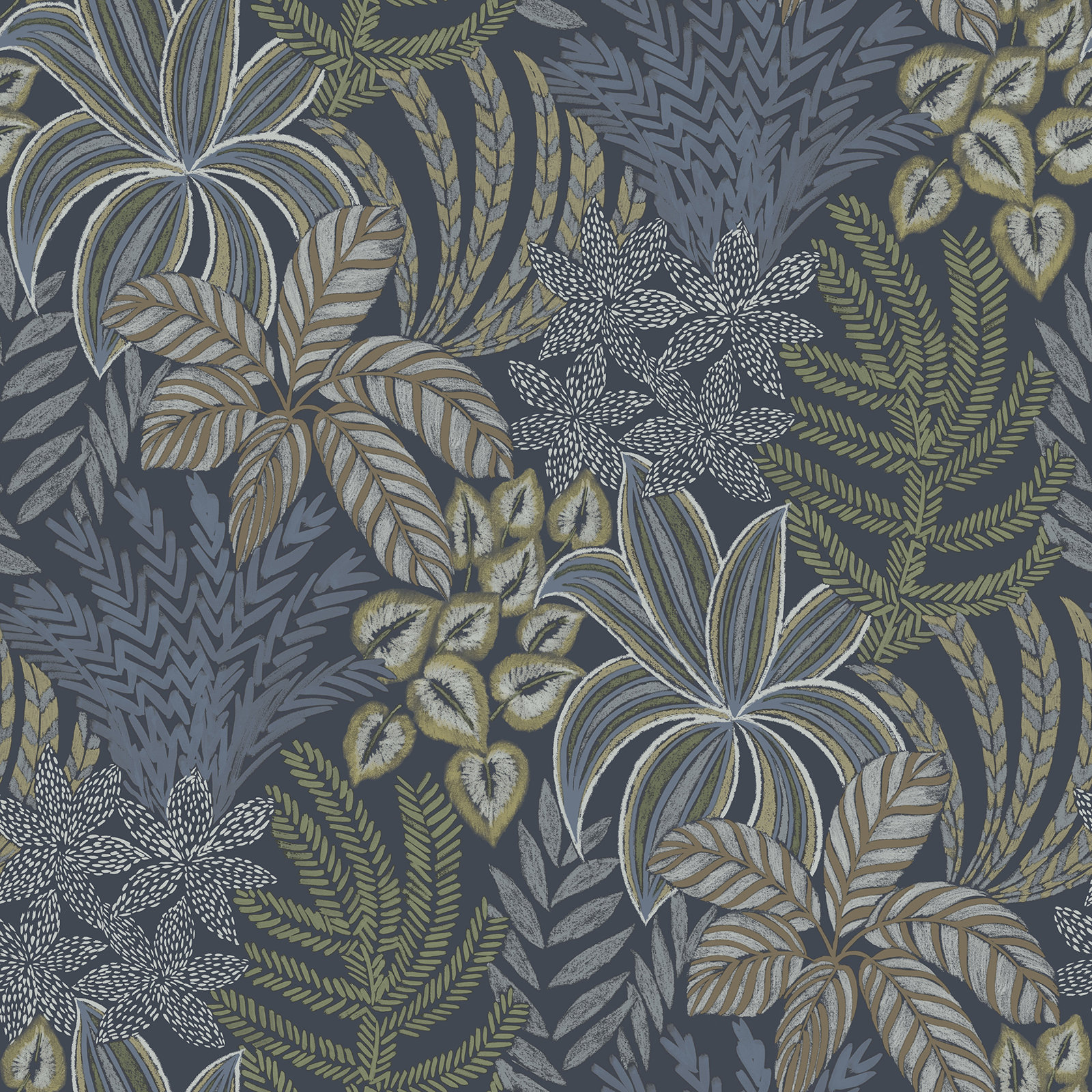 Ackland Floral Wallpaper, Navy