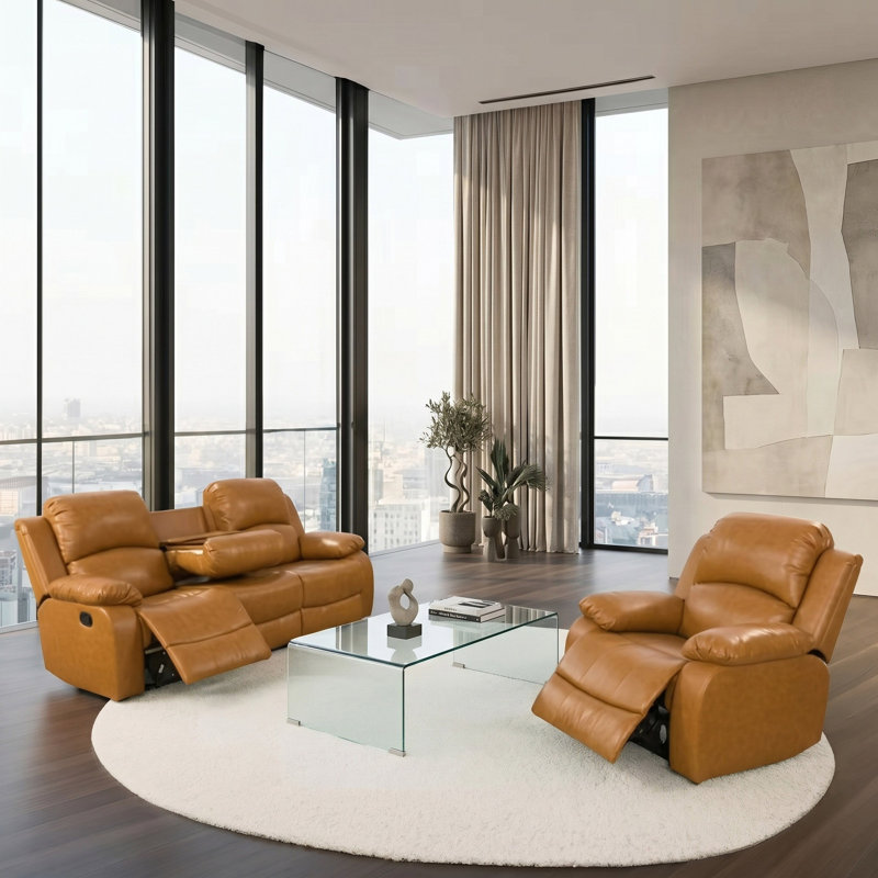 Ensemble de canapé et de fauteuil 2 pièces Lunaro Ginger Vegan, Yellow