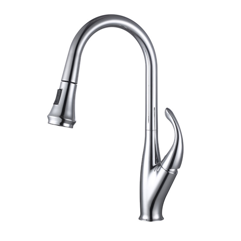 Pull Down Single Handle  Kitchen sink Faucet  in Chrome