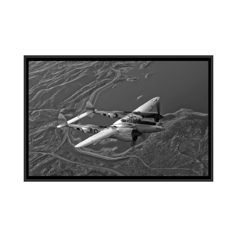 «A Lockheed P-38 Lightning Fighter avions en vol I», reproduction de photo sur toile, H 18 po x l 26 po x P 1,5 po
