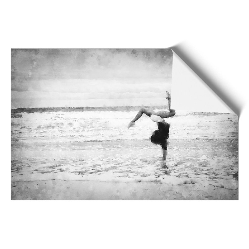 Beach Gymnastics Painting - Frameless Print, 42cm H x 59cm W x 0.1cm D