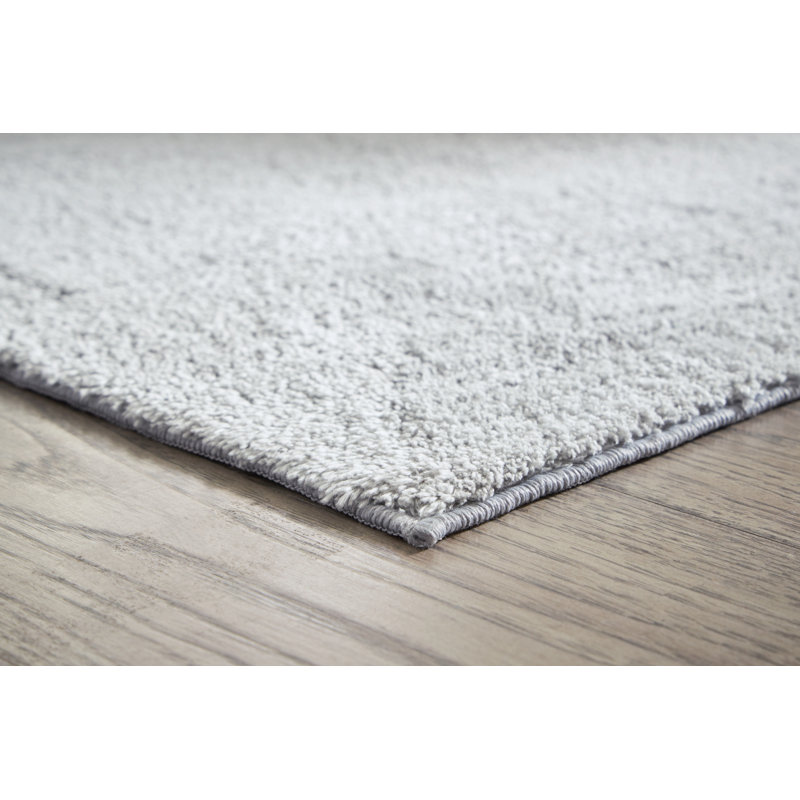 Gray 8' x 10' Washable Cotton and Synthetic Rug