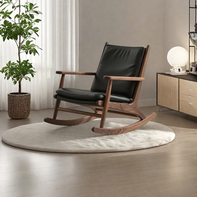 Chaise berçante simple en similicuir élégant