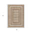 Tapis intérieur / extérieur lavable géométrique 3 pi x 5 pi chocolat et beige