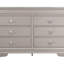 Commode argentée Lorana G6500-D avec poignées chromées et détails en faux cristal, entièrement assemblée pour une installation facile
