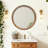 Round Wood Beaded Wall Mirror