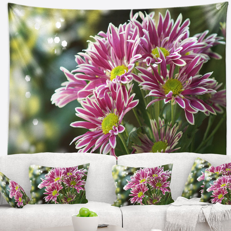 Tapisserie florale mauve, H 32 po x l 39 po
