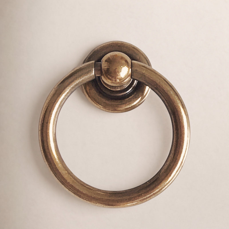 Drawer Small Ring Pull, Antique Brass