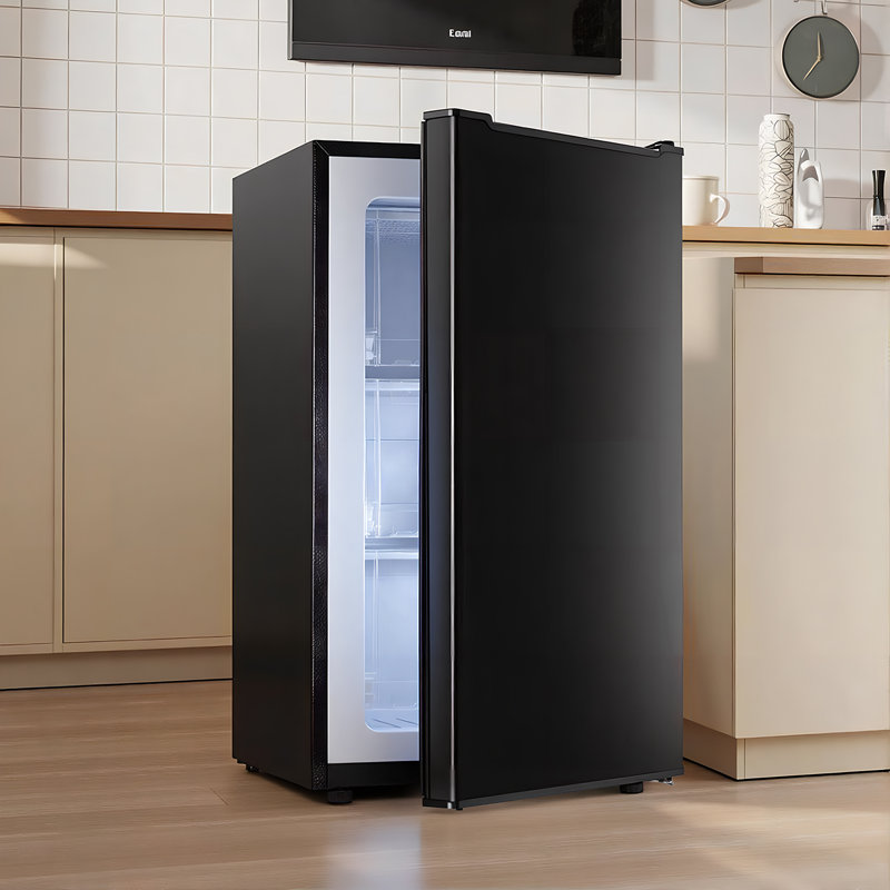 3.2 Cu.ft Upright Freezer Compact Mini Freezer With Removable Shelves For Bedroom, Office, Kitchen, Black