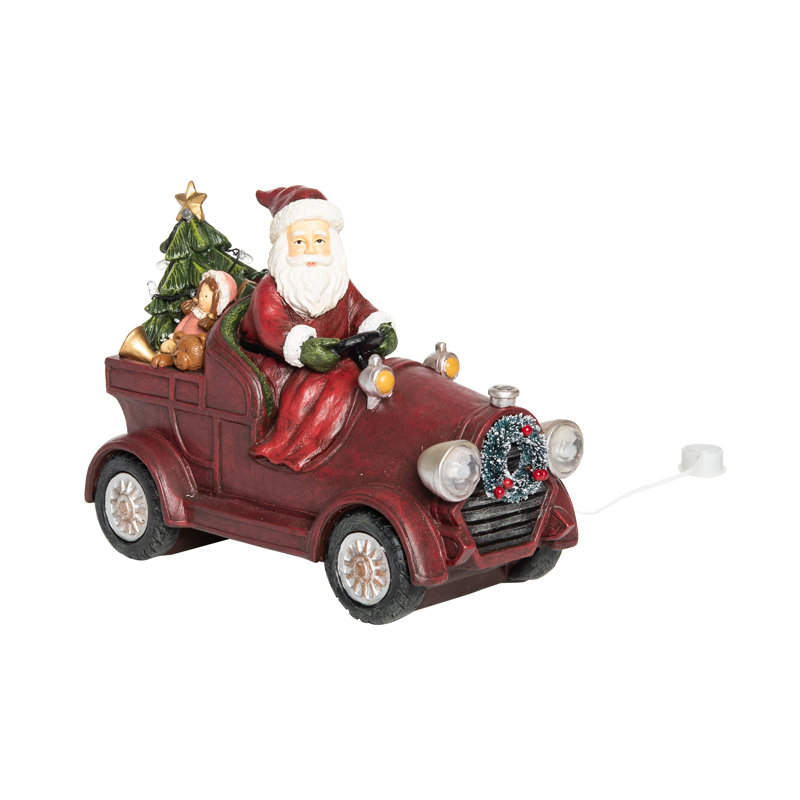 Wagon de Noël musical en résine 10,55 po