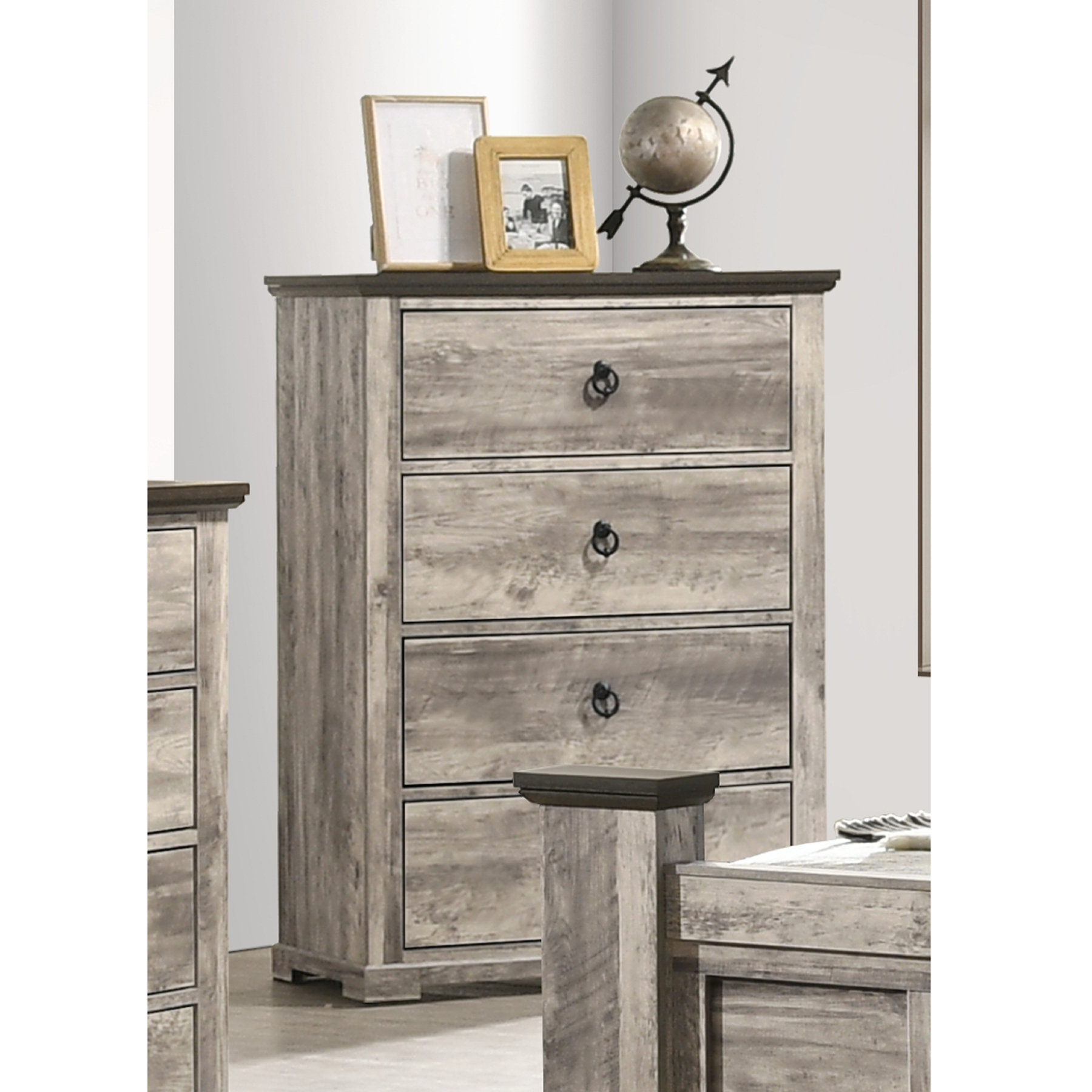 Longshore Tides Contemporary Rustic Four Drawers Chest | Wayfair
