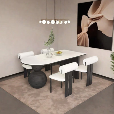 Ensemble de table de salle à manger en bois massif fritté