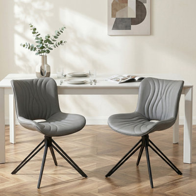 Upholstered Mid-century Modern Dining Chairs Swivel Dining Room Chairs
