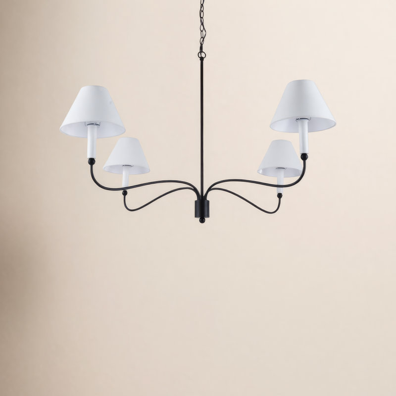Iron 4-Light Chandelier, Noir mat