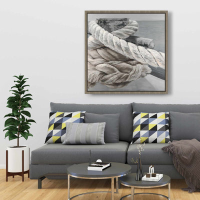 Corde torsadée pour bateau | Décor de toile encadrée marine côtière
