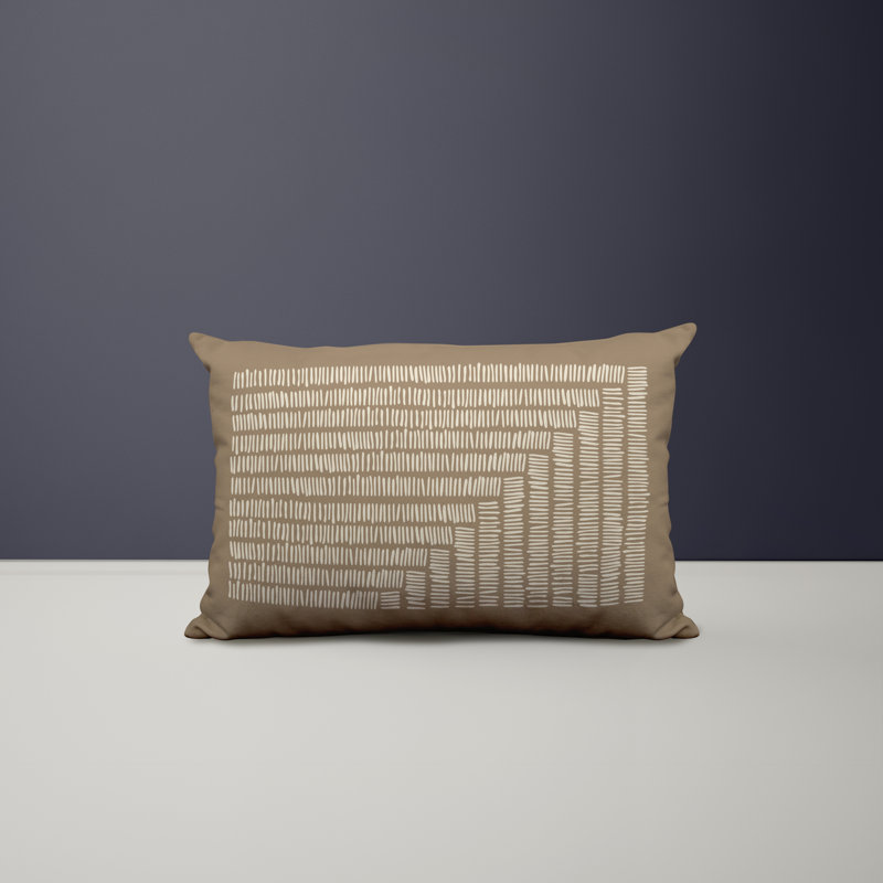 Polyester / Mélange de polyester Housse de coussin rectangulaire intérieure / extérieure lombaire et insert, Beige