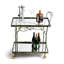 Butterfly Ginkgo Metal Bar Cart with Wheels