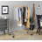 Metal Adjustable Rolling Industrial Pipe Clothing Rack