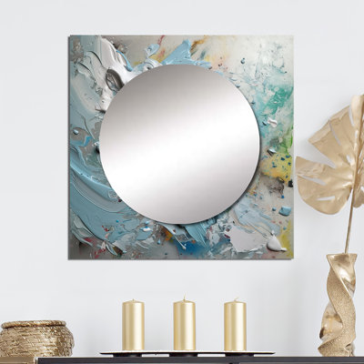 Deby - Art mural abstrait miroir carré pour salle de bain