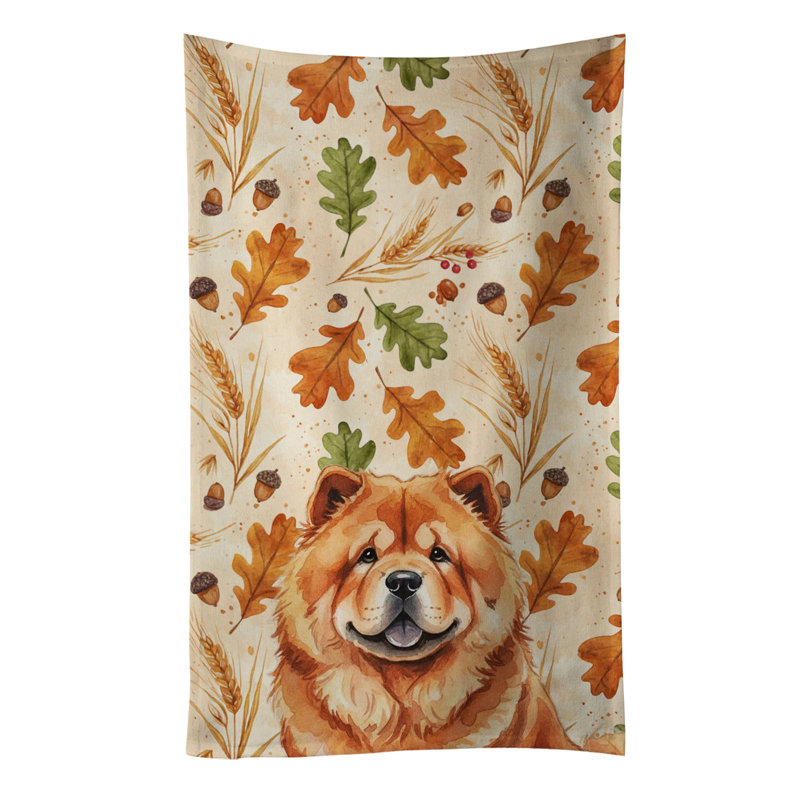 Red Chow Chow Heirloom Fall Kitchen Towel, Red Chow Chow