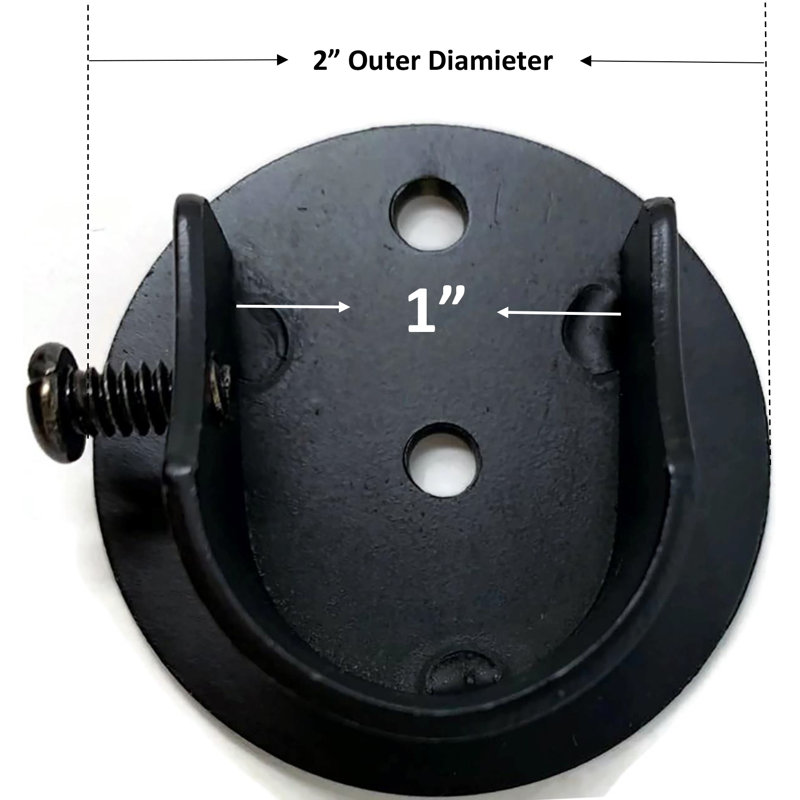 Support de fixation pour rideau intérieur Petillo, Noir, H 1 po x l 2,375 po x P 2,375 po