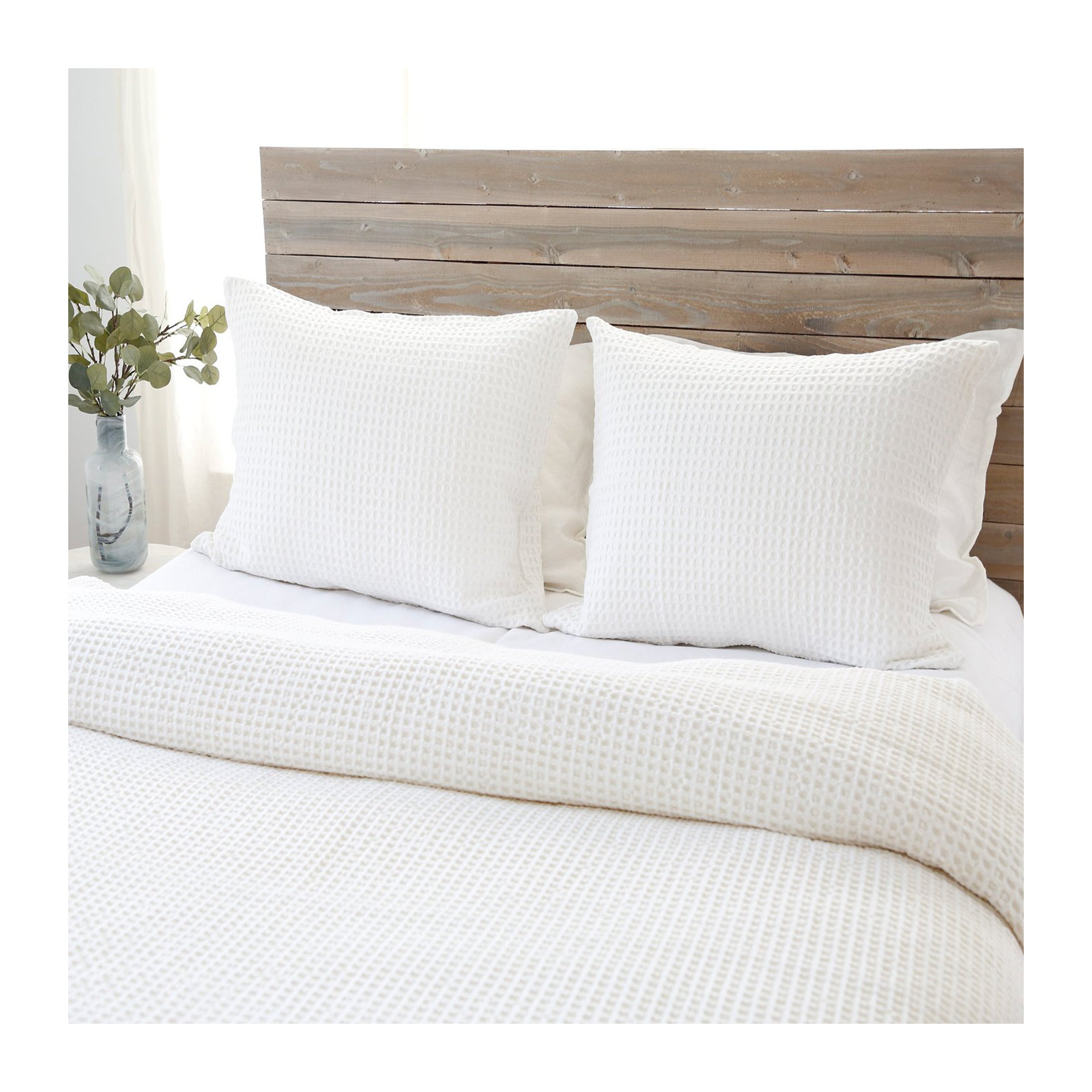 Zuma Cotton Waffle Throw Blanket, Twin, Cream