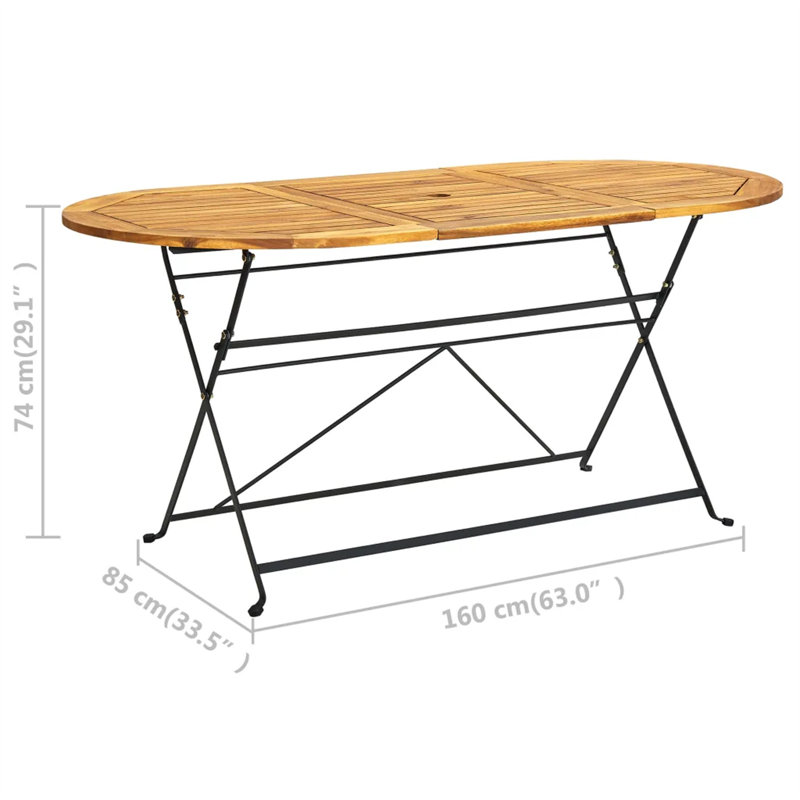 Midfield Folding Wooden Dining Table