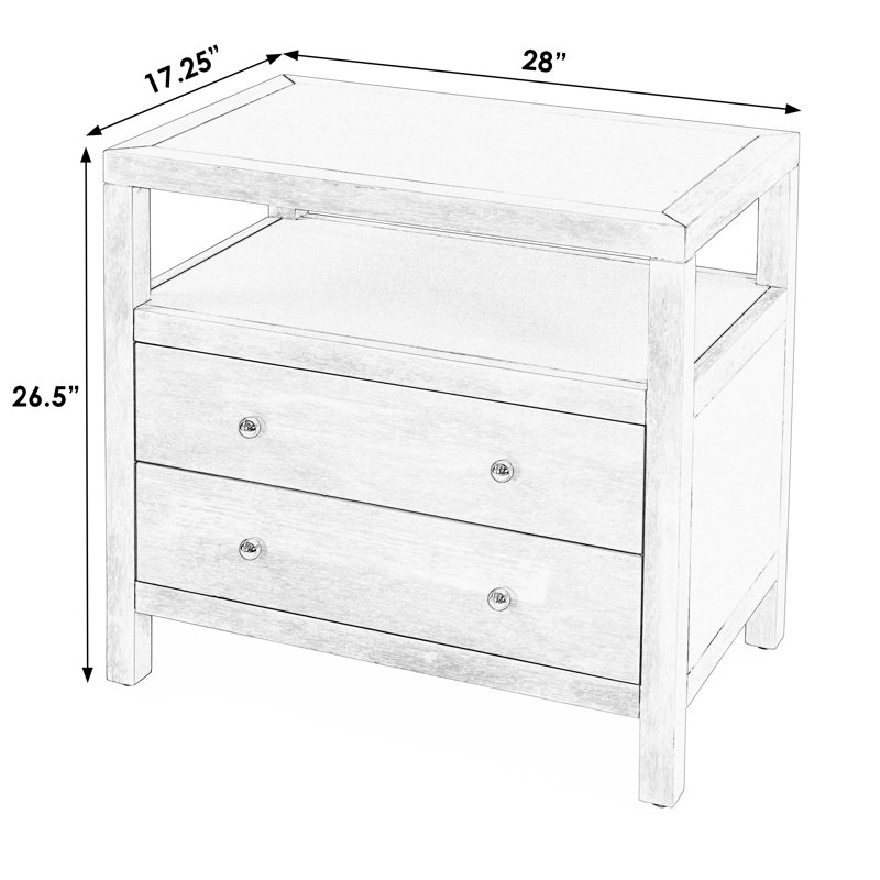 Celine 28" 2-Drawer Wooden Nightstand
