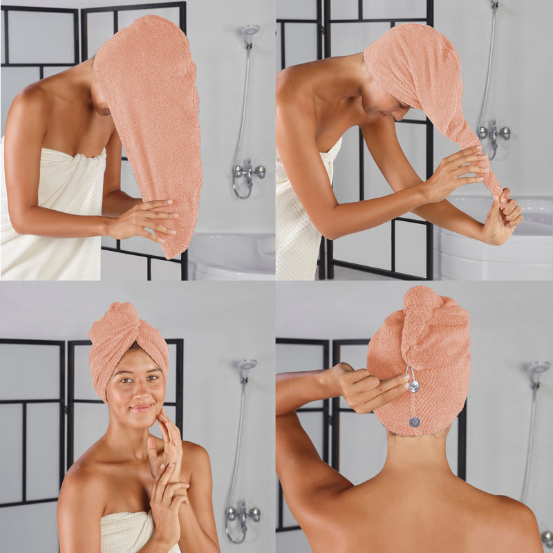 Ensemble de serviettes 2 pièces 100% coton, Rose clair