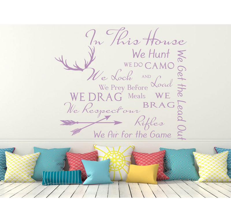 Décalcomanie murale citation règles maison family, Lilas