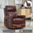 Genuine Leather Heat Massage Manual Recliner Chair With Rocker And Swivel For Living Room-1701698562