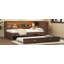 Lit de jour en bois avec tablettes de rangement, USB, DEL et lit gigogne-873780645