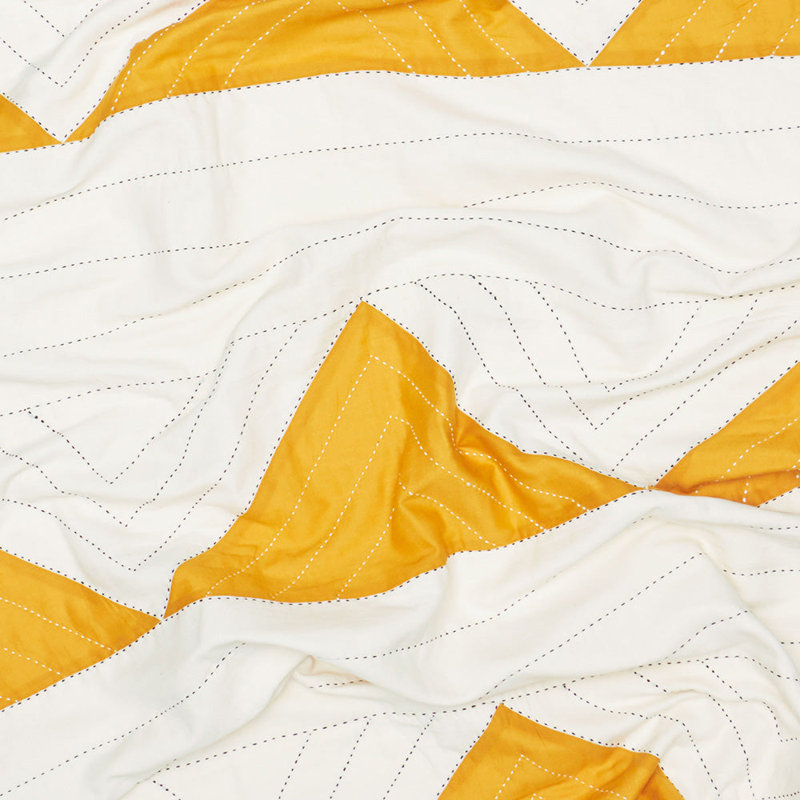 Quilted Throw Blanket, Mustard