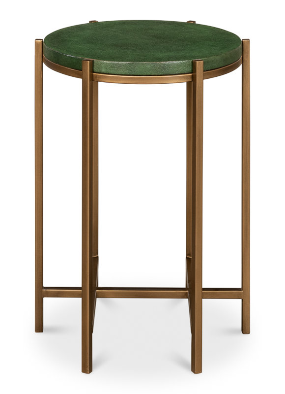 Shagreen End Table, Green